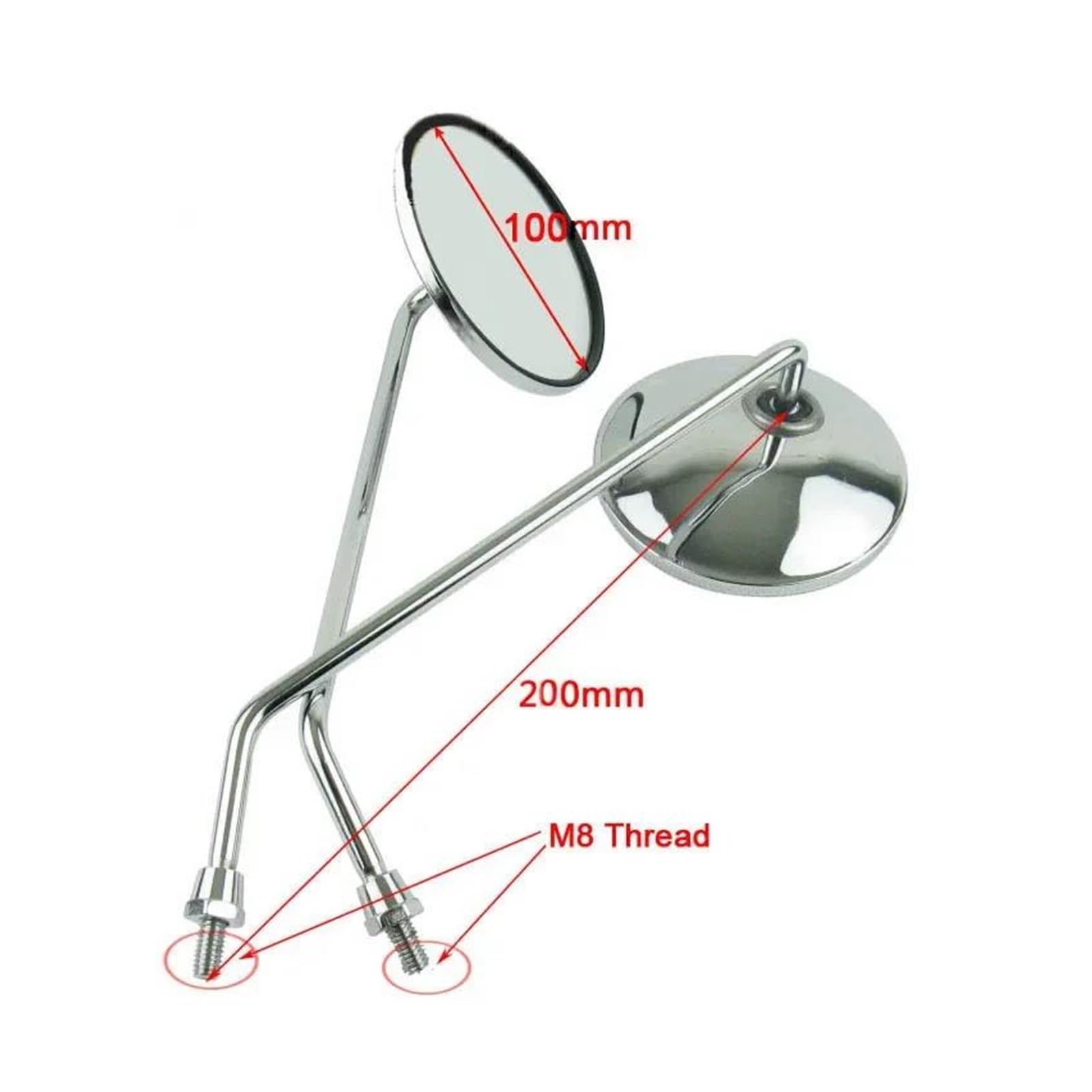 espejos laterales moto Espejos Motocicleta Espejo Retrovisor Adaptadores 8mm Redondo Ovalado Convexo