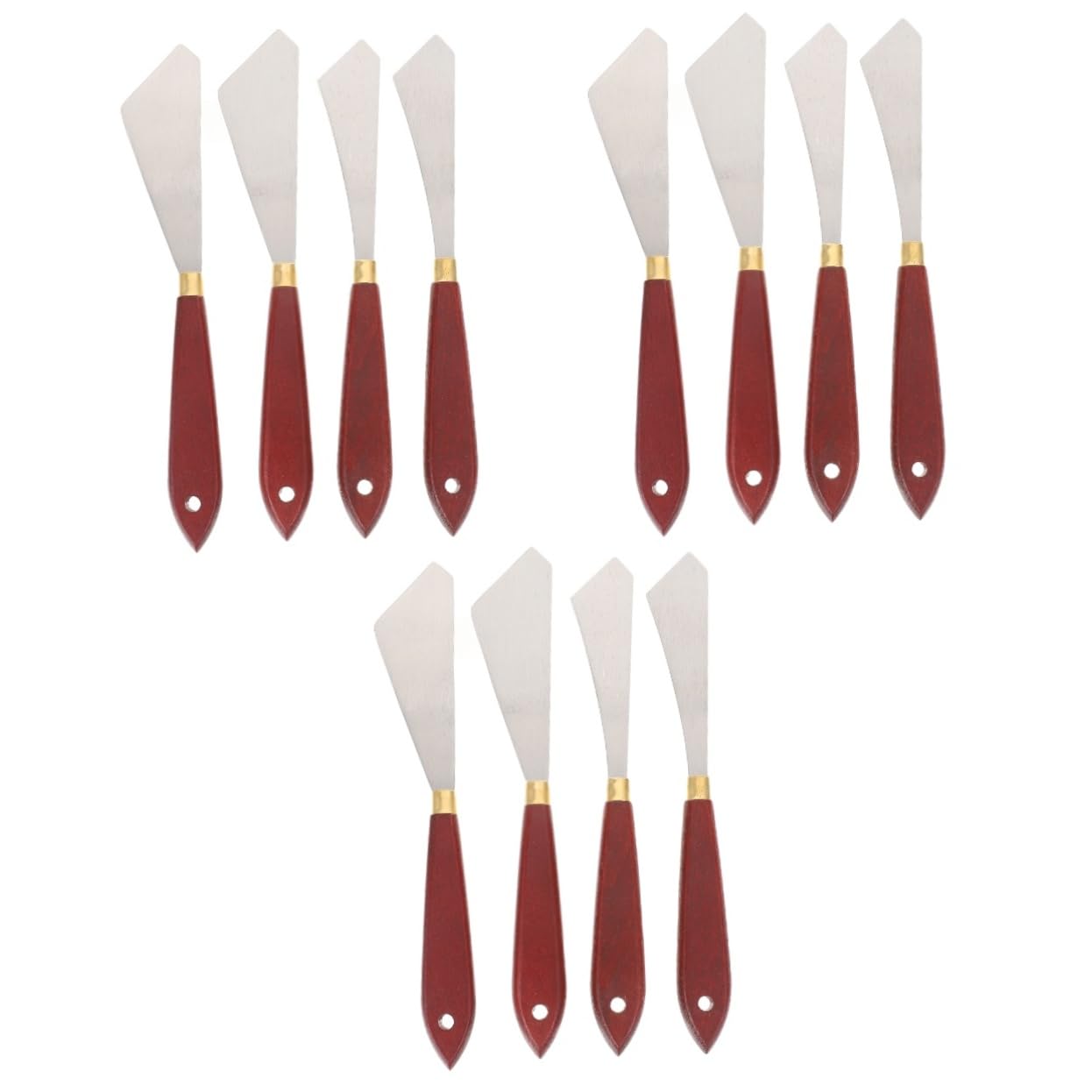 TEHAUX 12pièces Set De Spatules Acier Inoxydable pour Mélange De Peinture Outils De Peinture Ergonomiques avec Poignée Idéales pour Mélanger Pigments