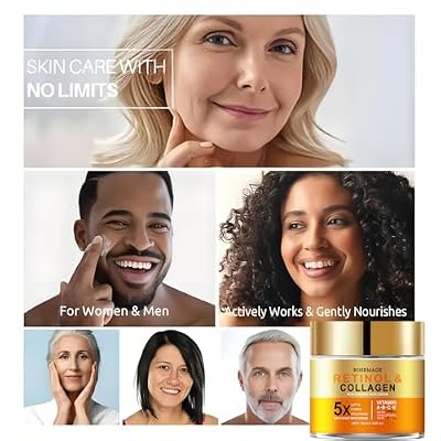 Retinol Cream for Face with Hyaluronic Acid, Anti Aging Wrinkle Cream for Women and Men, Day and Night Collagen Moisturizer to Minimize Wrinkles, Dryness