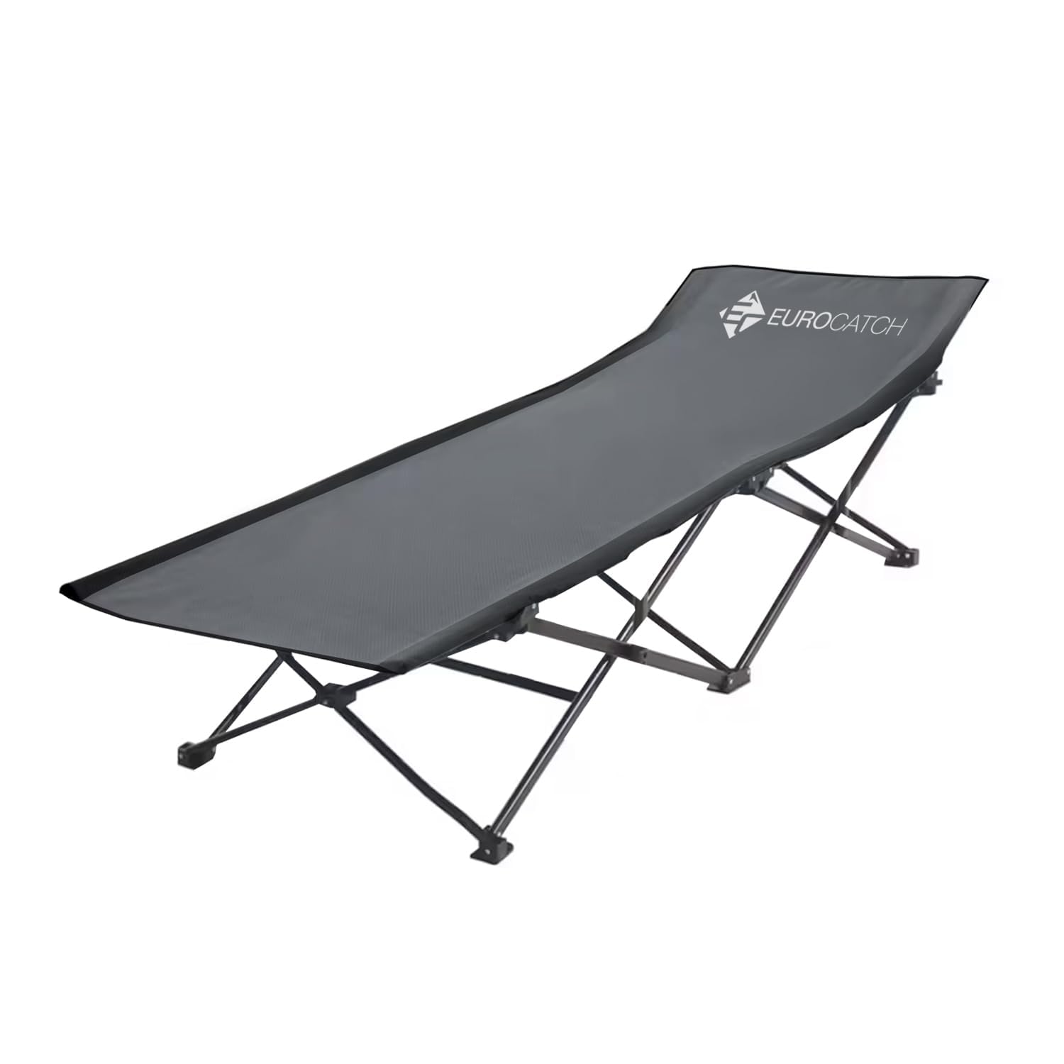 Składane Łóżko Polowe - Szare - Festiwalowe i Karpiowe - 190 cm Długości