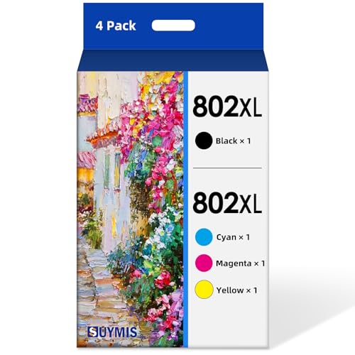 802XL Ink Cartridges Remanufactured for Epson 802XL Ink Cartridges Combo Pack for Epson 802 Ink Cartridges, 802 XL Works with Epson Workforce Pro WF-4740 WF-4730 WF-4734 WF-4720 Printers (4 Packs)