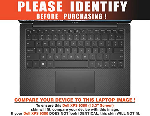 Decalrus - Protective Decal for Dell XPS 9380 (13.3" Screen) Laptop Black Carbon Fiber Skin case Cover wrap CFdellXPS13_9380Black2