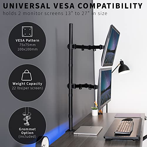 Support Écran Vertical Extra Haut Ajustable pour Double Moniteur 27 Pouces VIVO - 4