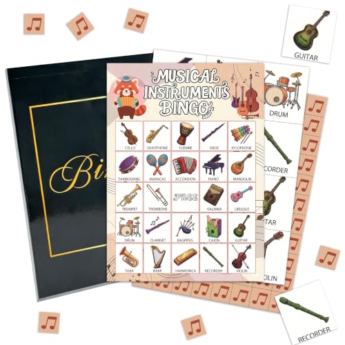 Music Party Bingo Game Cards for Adults