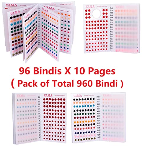 VAMA FASHIONS Plain Round Red Maroon Multicolour Kumkum Bindis sticker Bindiya Spiral Bride Groom Dulhan bindi book for women - Image 3