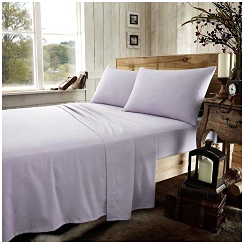 Gaveno Cavailia Luxury Flannel Plain Flat Sheet, 100% Brushed Cotton Easy Care Accessory, Premium Soft & Cosy Bed Linen