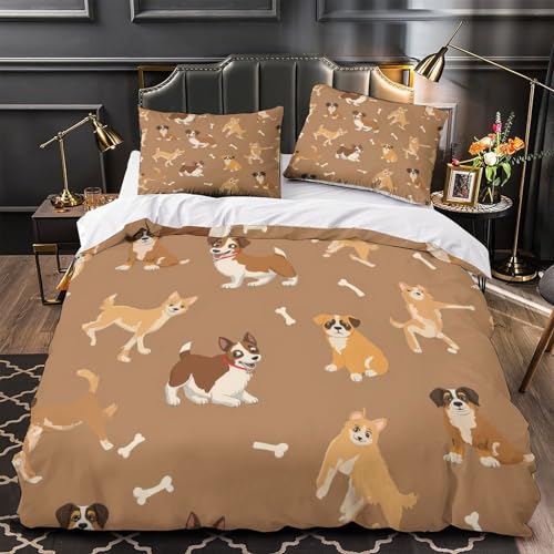 Housse de couette microfibre 3D à fermeture éclair résistante motif bouledogue - 2