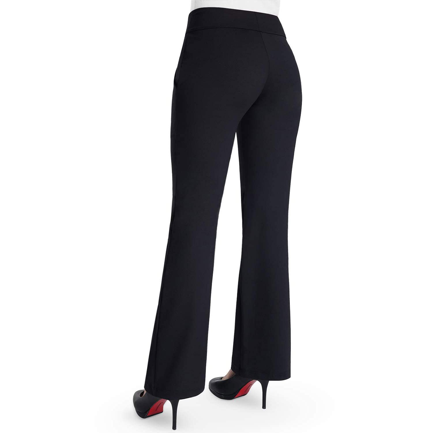 Bamans Anzughose Damen Stretch Business Stoffhose mit Taschen | Elastischer Komfortschnitt, hoch tailliert, High Waist, geeignet für Büro, Beruf, Geschäftstermine und Alltag