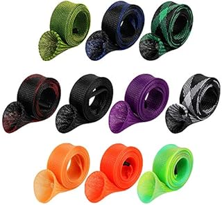 10Pcs Rod Sock Fishing Rod Sleeve Rod Cover Braided Mesh Rod Protector Pole Gloves Fishing Tools. Flat or Pointed End/Spinning or Casting Rods. for Casting Sea Fishing Rod/Spinning Fishing Rod