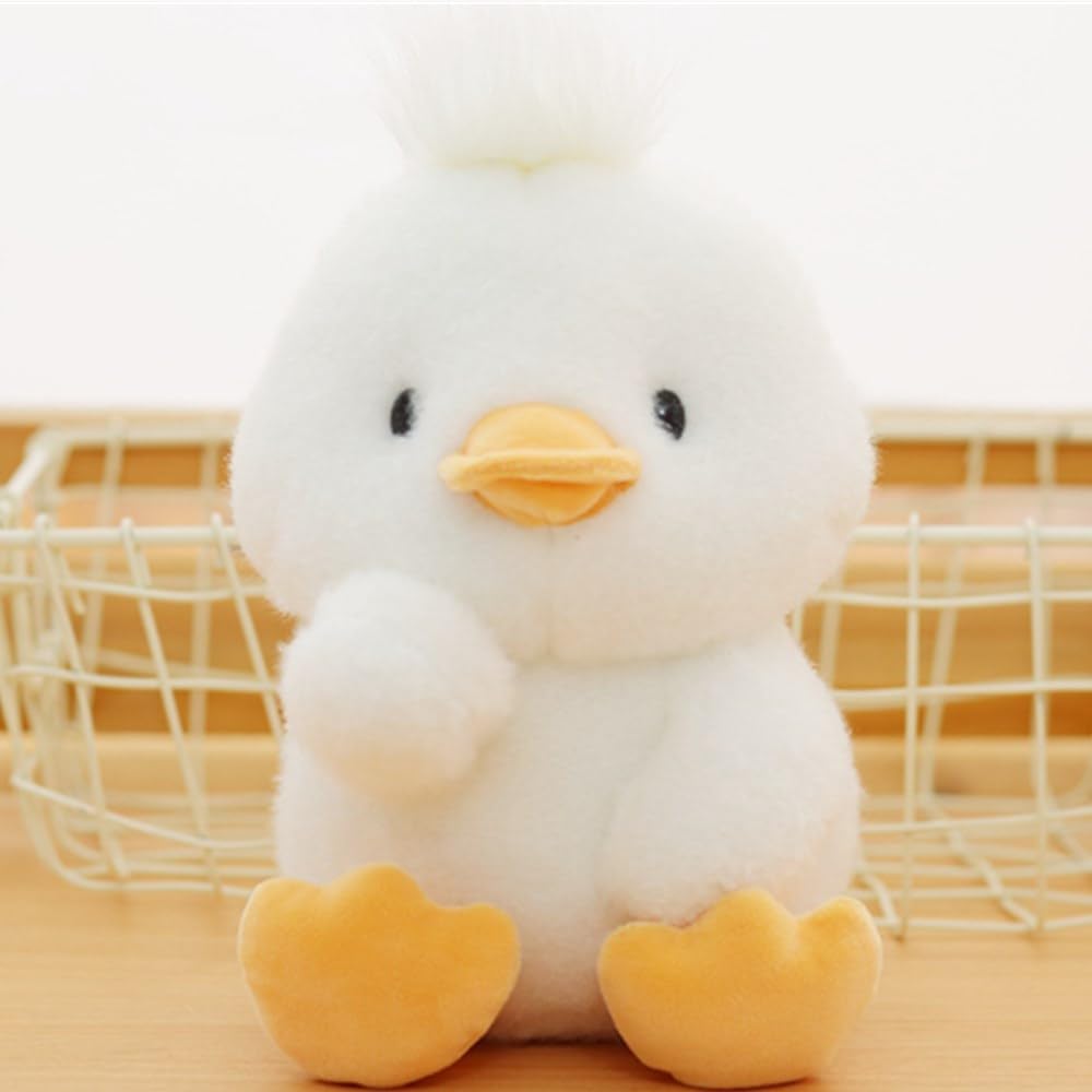 OUKEYI Plush DucklingsSoft Stuffed Animals，Velvet Duck Stuffed Animals Soft for Toddlers Kids Boys Girls (white 23 cm)