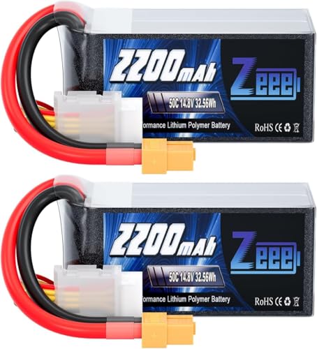 【Contenuto della confezione】: 2 batterie Zeee lipo 4S 14,8V 50C 2200mAh con connettore XT60