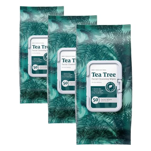 Image of Body Prescription Makeup Cleansing Wipes - Gentle and Effective Face Wipes, 50 Count (Pack of 6), Tea-Tree