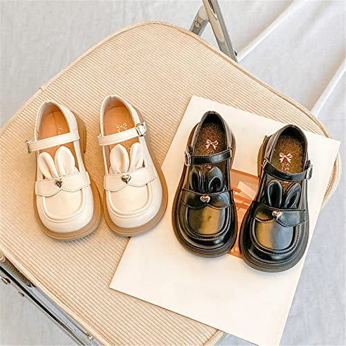 Girls Leather Rabbit Design Soft Round Toe Princess Dress Flat Shoes(Little Kid/Big Kids) Slide for Big Kids3
