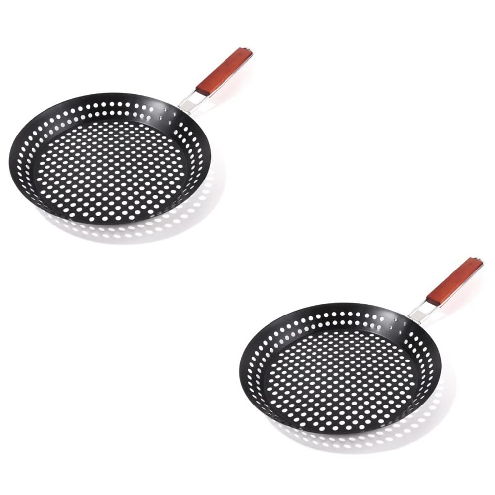 Poêle perforée lot de 2 pour réussir la cuisson de vos pizzas et chapatis sans coller