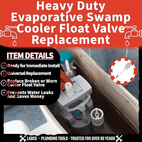 Image of LASCO 05-1051 Heavy Duty 1 /4-Inch Compression Evaporative Swamp Cooler Float Valve, Brass