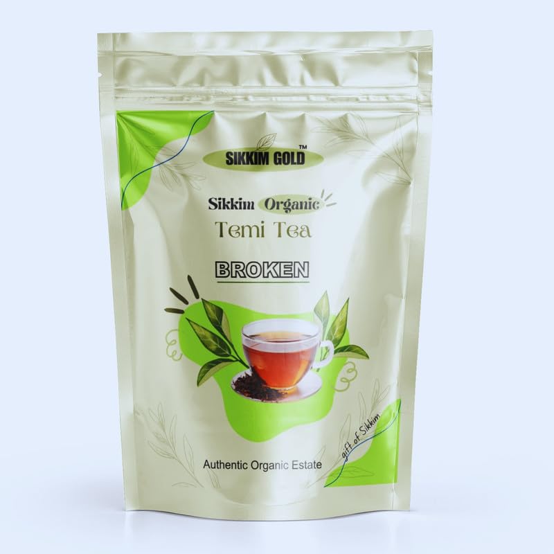 SIKKIM ORGANIC TEMI TEA LEAF TEA |BROKEN LEAF|100g|Pack of 1| AUTHENTIC BROKEN|CERTIFIED ESTATE | ORGANIC |VERY GOOD AROMA AND TASTE