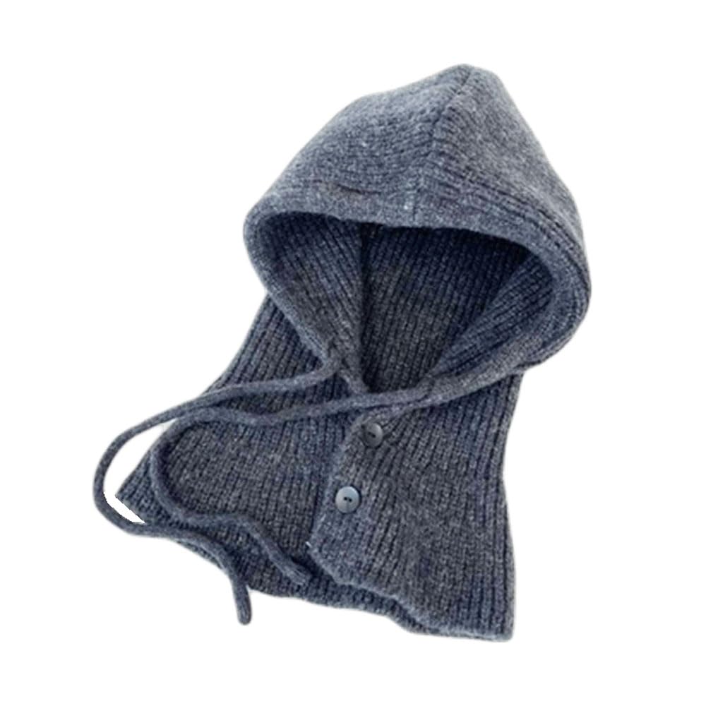 WITHMOONS Scarf Infinity Hood Winter Hat - Womens Neck Warmer Balaclava - Ribbed Knitted Hoodie Skull Cap Beanie with Drawstring YZX0230 (Charcoal)