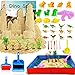 KiddosLand Sable Magique de Jeu 2lbs, Magic Sand Classic Animal Ensemble - Dinosaure Modèle Super Sand, Art Playset pour Cadeau pour Enfants