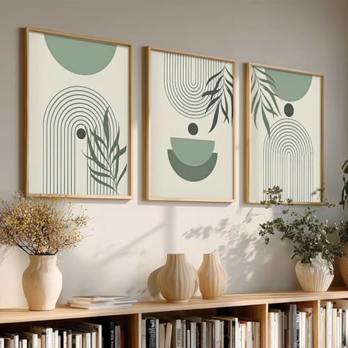 Image of kotart Boho Painting Wall Art Home Decoration Paintings With Frame For Living Room Bed Room Hotel Wall Decor Digital Reprint Set of 3 (13X17 inch)