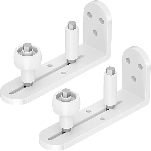 2 piezas de guía de suelo para puerta de granero corrediza, hardware de puerta de granero con rodillos ajustables, rodillos para puerta de granero,