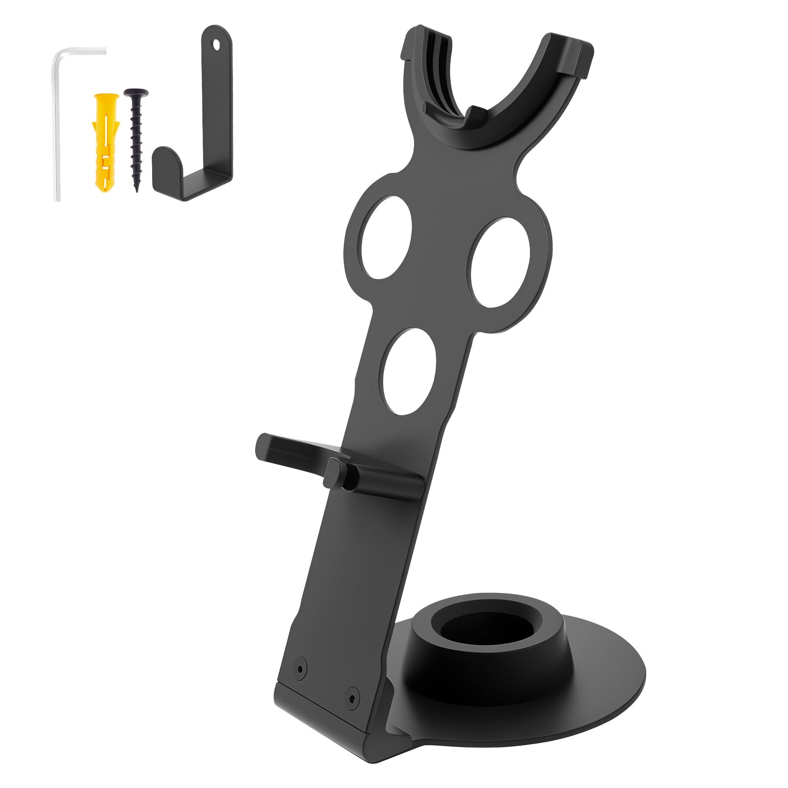 HJJWNDDNG Hair Dryer Holder Stand Carbon Steel Black Stand Stores Blow Dryer Holder Wall Mounted Hairdryer Mount for Hair Dryers for Bathroom(black)