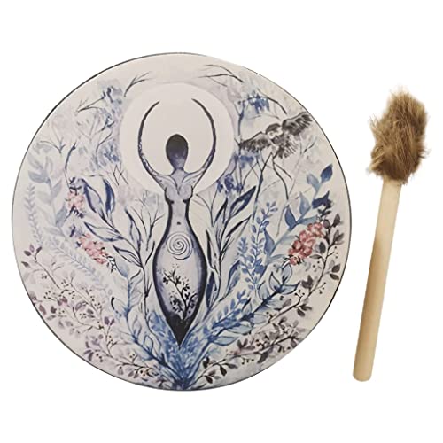 LIOONS Handmade Drum, Tambor Chamán para Artes Decorativas Tongue Drum Instrumento Musical Kit de Tambor de Mano para Adultos miniatura 2