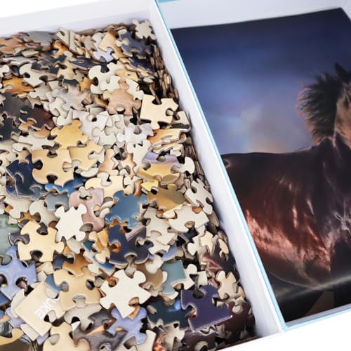 Rompecabezas para Adultos 1000 Piezas Juego Familiar Caballo Puzzle de Cartón Grueso Resistente Preciso Interconectable Edad 14+ miniatura 3