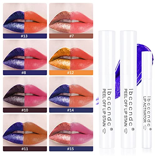 Ibcccndc Peel Off Lip Stain Kit Long Lasting Smudge Proof, Waterproof,Tattoo Lipstick 2 Colors Lip Stain For Hyper-Brilliant Color Lips  (Charming 10&14) #TOP4