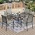 MIXPATIO Patio Table and Chairs Set for 4, 5-Piece Outdoor Dining Set with Brown Textilene Chairs and 37" Square Metal Umbrella Table for Deck Backyard Lawn