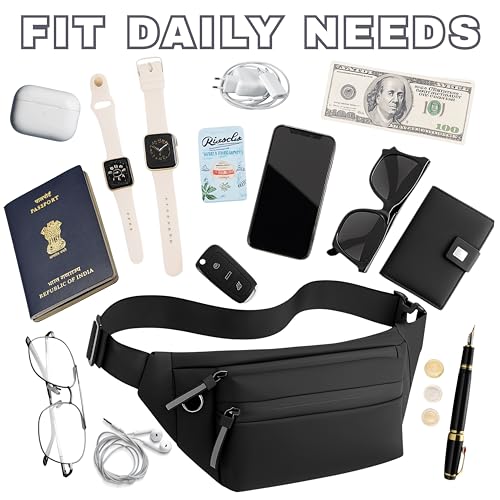 Image of Waist Bag for Men | Fanny Waist Pouch Pack, Travel Side Sling, Running & Riding a Bike