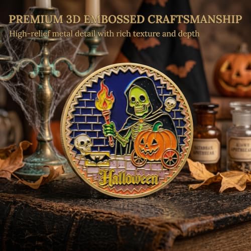 9PCS Halloween Coin Pack Party Favors Supplies Metal Coin with Storage Case - image 5