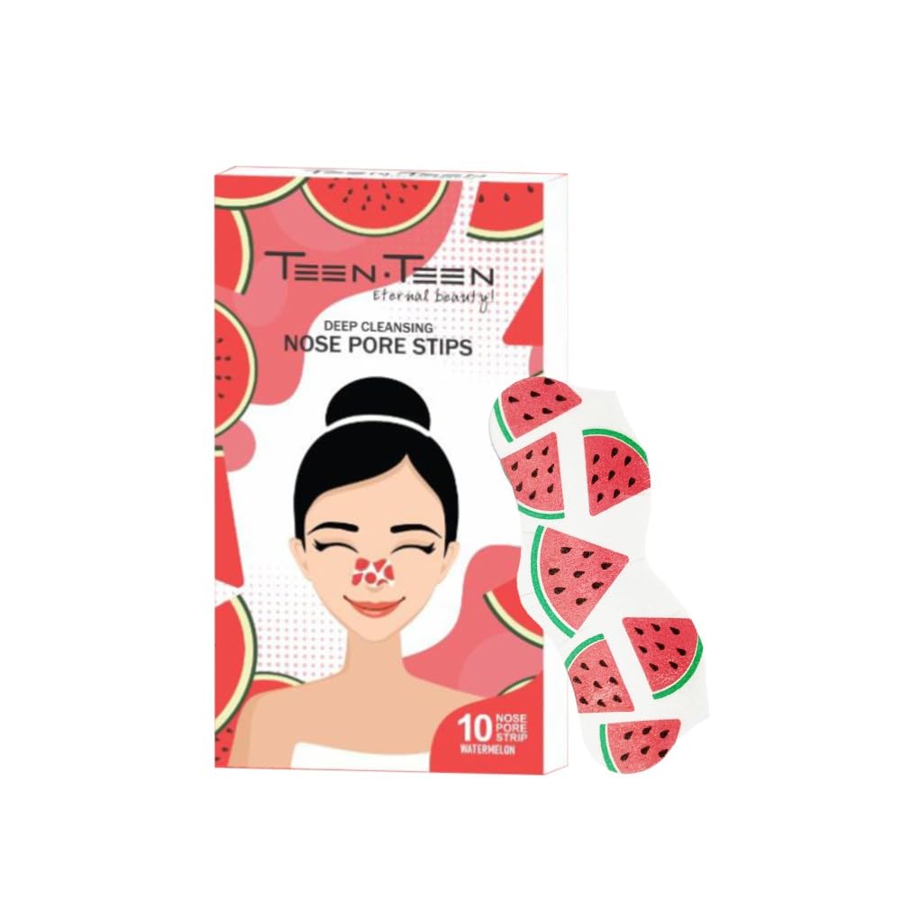 TEEN TEEN Deep Cleansing Water Melon Nose Pore Strips (Pack of 10 Strips), Instant & Painless, Blackheads, Whiteheads Remover, All Skin Types, Water Melon, 10gm-image-15