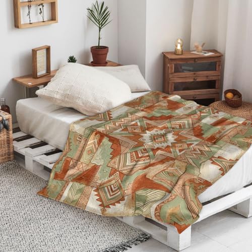 Couverture de lit triangle et plaid canapé léger en terre cuite - 5