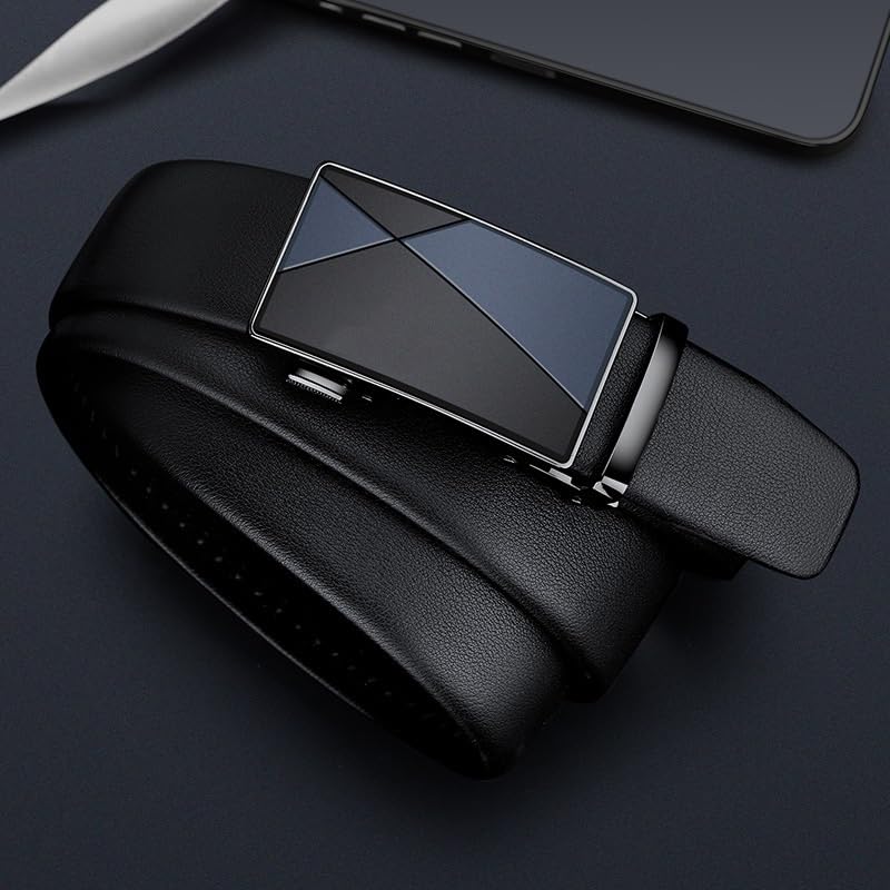 JSEIAJB Men's Belt Business and Leisure Automatic Buckle Pants Belt Belt Men's(130cm)2