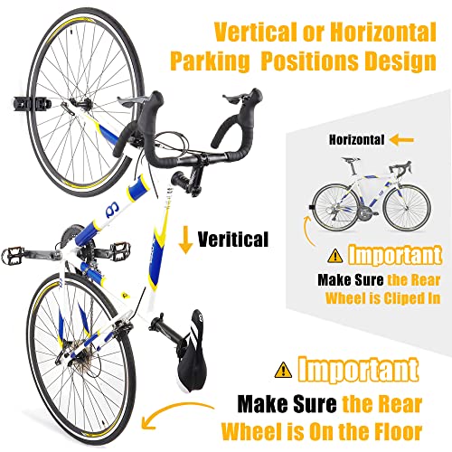 CyclingDeal Suporte de parede para armazenamento de bicicleta de pneu de 23 a 28 mm de largura – Cli