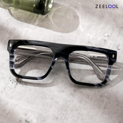Image of Zeelool Stylish Aviator Eyeglasses Frame with Non-prescription Clear Lens for Men Reaux ZJGA329020
