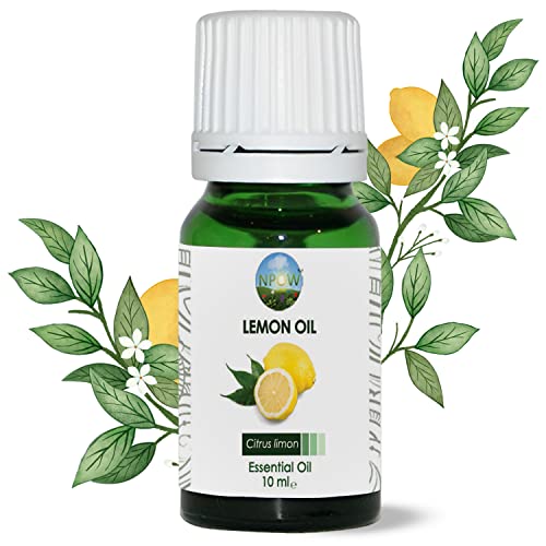 NPOW 100% Pure Natural Lemon Essential Oil for Aromatherapy Diffusers Premium Therapeutic Grade for Relaxation Yoga Skin Care Citrus Lemon Oil - 10ml