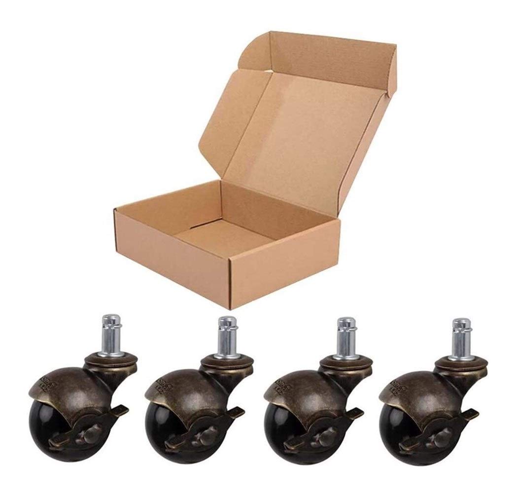 roulettes pivotantes à Billes de 5 cm avec Frein, roulettes en Nylon, Couleur Bronze, Style rétro pour Meubles