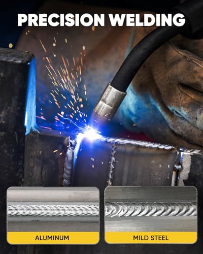 Image of H HZXVOGEN Aluminum MIG Welder, 250A Welder Machine 110V 220V Gas, Flux core MIG, Pulse, Lift TIG, Stick, 5 in 1 Multi Process Welder Machine with LED Display