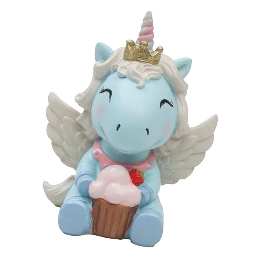 CUTE MINI RESIN UNICORN STATUE BLUE Figurine Universal Statuary|Home & Garden |Statues & Lawn Ornaments-image-2