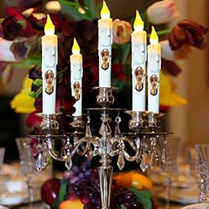 Timer Flameless Taper Candles, 6.75 Inch Set of 4 Timer Battery Taper Candles,Angel Blessed Decor White Candle,Primitive Wedding Kitchen Bedroom Dining Christmas Window Church Valentine Timer Flameless Taper Candles 675 Inch Set of 4 Timer Battery Taper CandlesAngel Blessed Decor White CandlePrimitive Wedding Kitchen Bedroom Dining Christmas Window Church Valentine