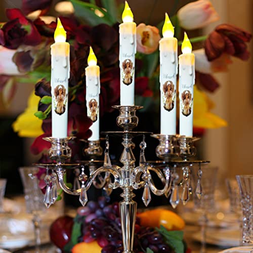 Timer-Flameless-Taper-Candles-675-Inch-Set-of-4-Timer-Battery-Taper-CandlesAngel-Blessed-Decor-White-CandlePrimitive-Wedding-Kitchen-Bedroom-Dining-Christmas-Window-Church-Valentine Timer Flameless Taper Candles 675 Inch Set of 4 Timer Battery Taper CandlesAngel Blessed Decor White CandlePrimitive Wedding Kitchen Bedroom Dining Christmas Window Church Valentine