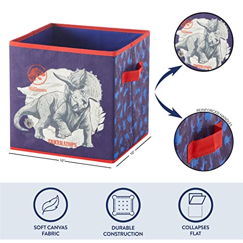 Image of Idea Nuova Jurassic World Set of Two Spacious Collpasible Storage Cubes, 10 inchx10 inch