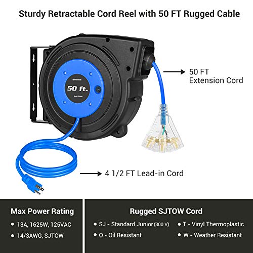 Dewenwils DVN-72 Retractable Extension Cord Reel thumb #3