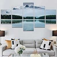 SIGNWIN 5 Panel Canvas Wall Art Calming Waters for Home Decorations Ready to Hang - 60