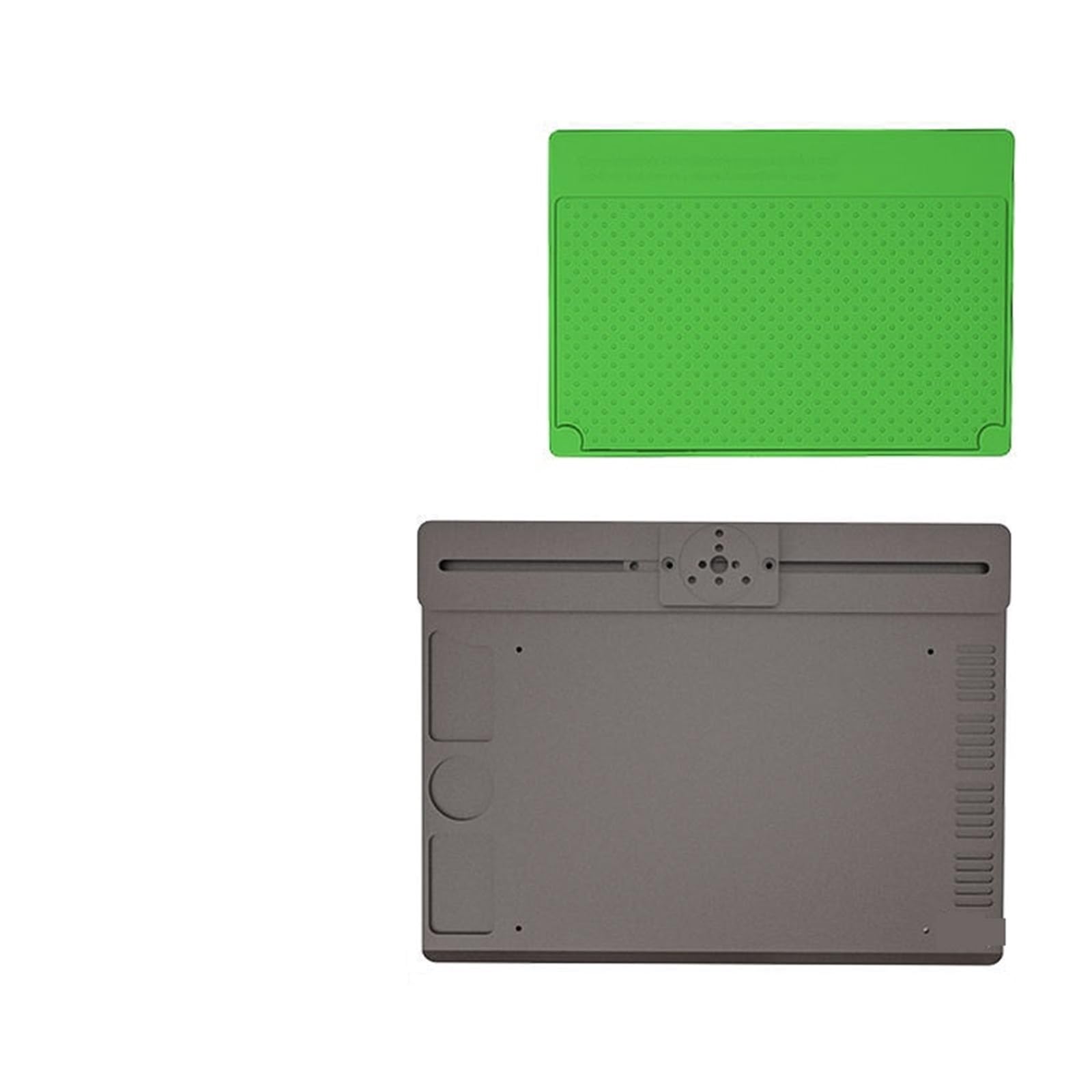 esteras de trabajo para soldadura Almohadilla de mantenimiento móvil 2 en 1 de silicona y aleación de aluminio BA-697, resistente a altas temperaturas.
