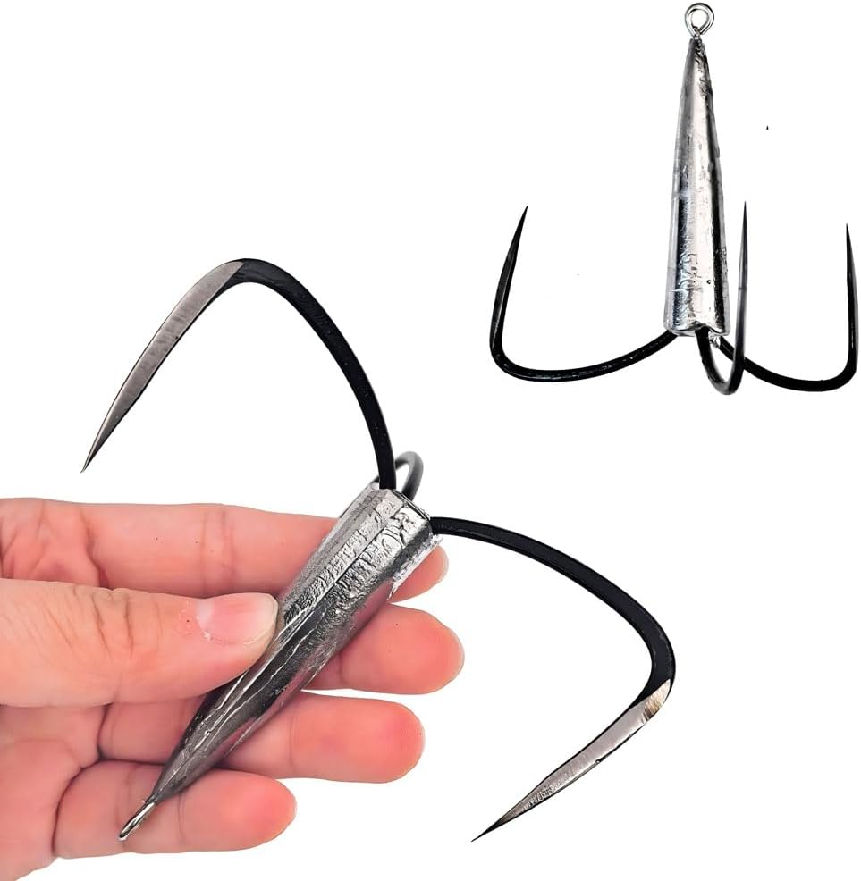 2pcs/Pack Snagging Hooks Snagging Weighted Big Treble Hooks Sharp Treble Hook Fishing Hooks 7 Sizes 1.4oz 1.75oz 2.0oz 2.35oz 2.7oz 3.3oz 4.0oz