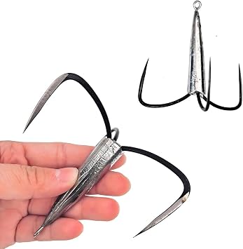 2pcs/Pack Snagging Hooks Snagging Weighted Big Treble Hooks Sharp Treble Hook Fishing Hooks 7 Sizes 1.4oz 1.75oz 2.0oz 2.35oz 2.7oz 3.3oz 4.0oz