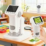 【Zoom Flexible de 100x à 1600x】Grâce au grossissement continu de 100x à 1600x, les enfants explorent des objets de toutes tailles. Mise au point facile via la molette, sans fastidieux changement d'objectif.