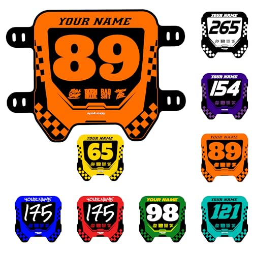 Sur Ron Front Number Plate & Decals, Dirt Bike Plastic Black Plate & Graphics for Sur-Ron Light Bee X/S,Talaria Sting MX3/R MX4 Talaria XXX Super73 MX350 MX650 E-Ride Pro SS/S Segway X260 X160